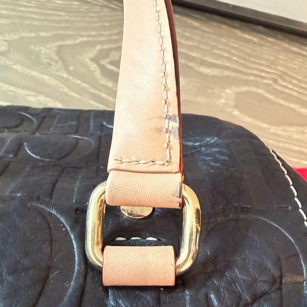 Carolina Herrera Black Andy 7 with Tan Handles - Picture 3 of 15